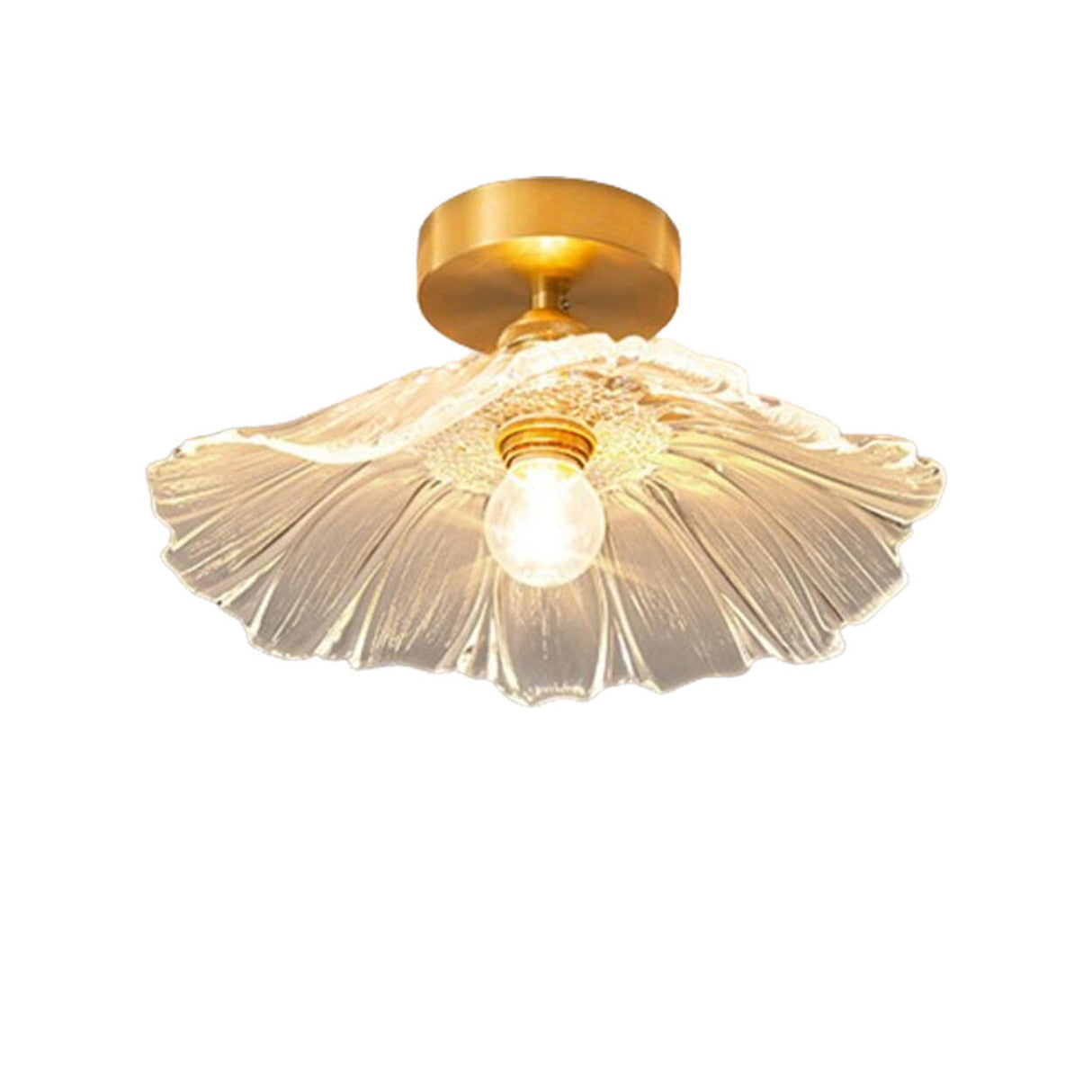 Modern Flower Glass Semi-Flush Mount Light 1 Light Image - 5