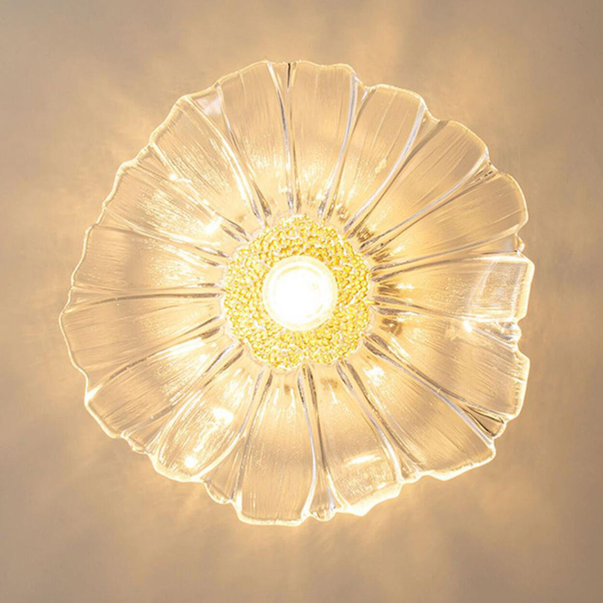 Modern Flower Glass Semi-Flush Mount Light 1 Light Image - 7