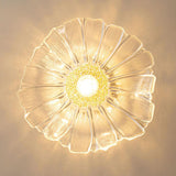 Modern Flower Glass Semi-Flush Mount Light 1 Light Image - 7