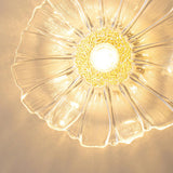 Modern Flower Glass Semi-Flush Mount Light 1 Light Image - 8