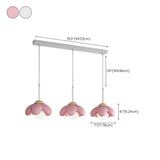 Modern  Flower Petal Metal Adjustable Pendant Light #size