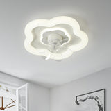 Modern Flower Shape 7 Blade Ceiling Fan with LED Light Image - 1