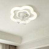 Modern Flower Shape 7 Blade Ceiling Fan with LED Light Image - 3