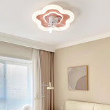 Modern Flower Shape 7 Blade Ceiling Fan with LED Light Image - 4