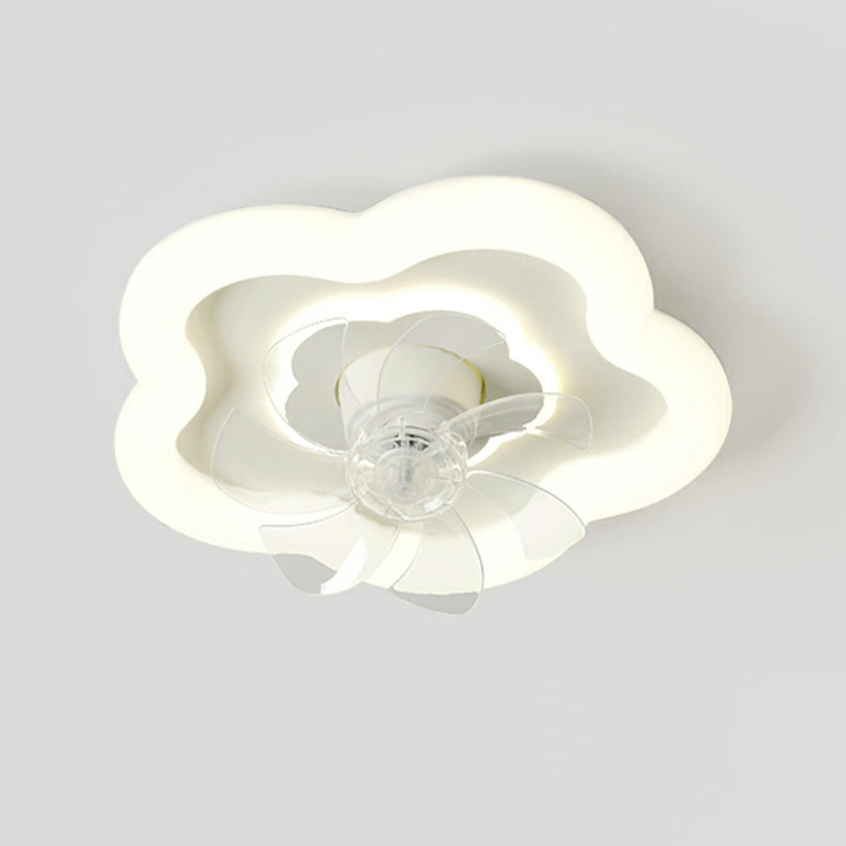 Modern Flower Shape 7 Blade Ceiling Fan with LED Light Image - 7