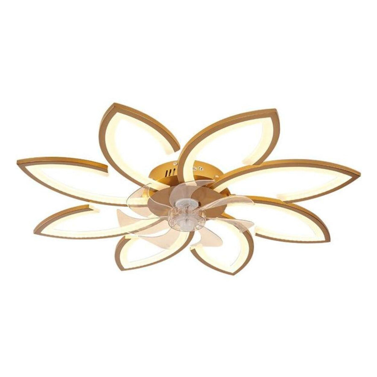 Modern Flower Shaped Dimming Ceiling Fan with LED Light Image - 10