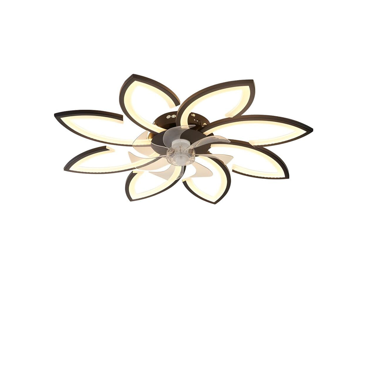 Modern Flower Shaped Dimming Ceiling Fan with LED Light Image - 11