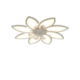 Modern Flower Shaped Dimming Ceiling Fan with LED Light Image - 3