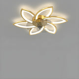 Modern Flower Shaped Dimming Ceiling Fan with LED Light Image - 5