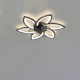 Modern Flower Shaped Dimming Ceiling Fan with LED Light Image - 9