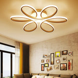 Living Room Flower Swirl LED Semi-Flush Mount Light Image - 1