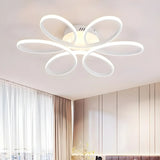 Living Room Flower Swirl LED Semi-Flush Mount Light Image - 4