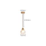 Modern Flower Wood Clear Glass Pendant Lights #size