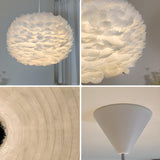 Modern Fluffy Feather Pendant Light Flexible Length Image - 10