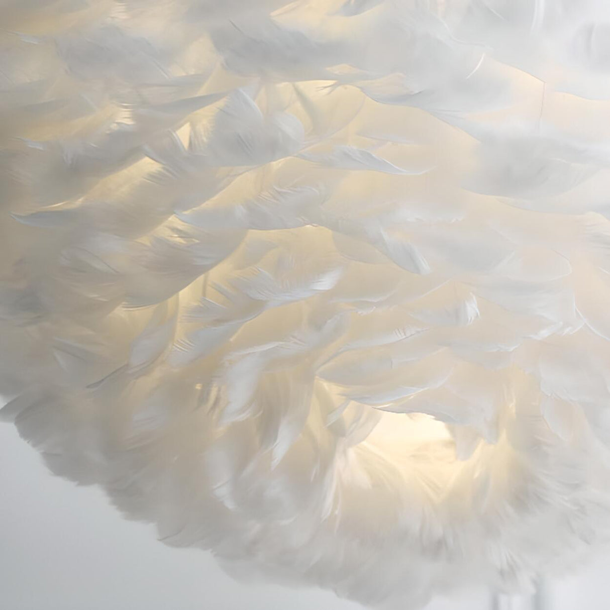 Modern Fluffy Feather Pendant Light Flexible Length Image - 8