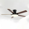 Modern Flush 5 Blade Solid Wood Ceiling Fan with Light Image - 5