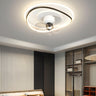 Modern Flush Geometric Bedroom Ceiling Fan with Light Image - 1