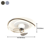 Modern Flush Geometric Bedroom Ceiling Fan with Light Image - 21