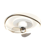 Modern Flush Geometric Bedroom Ceiling Fan with Light Image - 5