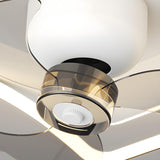 Modern Flush Geometric Bedroom Ceiling Fan with Light Image - 9