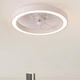 Modern Flush Mount Minimalist Round Ceiling Fan Light Image - 1