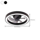 Modern Flush Mount Minimalist Round Ceiling Fan Light #size