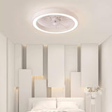 Modern Flush Mount Minimalist Round Ceiling Fan Light Image - 4