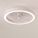 Modern Flush Mount Minimalist Round Ceiling Fan Light Image - 5