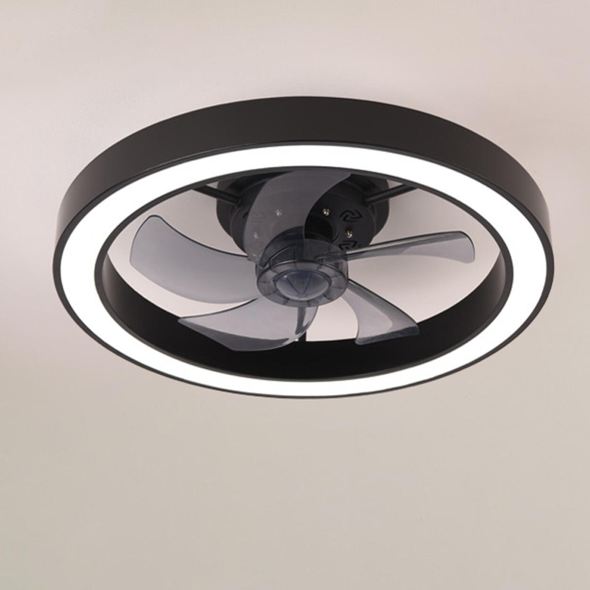 Modern Flush Mount Minimalist Round Ceiling Fan Light Image - 6