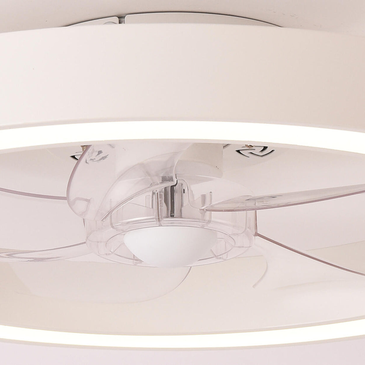 Modern Flush Mount Minimalist Round Ceiling Fan Light Image - 9