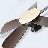 Modern Flush Mount Remote Wood Ceiling Fan with Light Image - 12