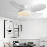 Modern Flush Mount Remote Wood Ceiling Fan with Light Image - 16