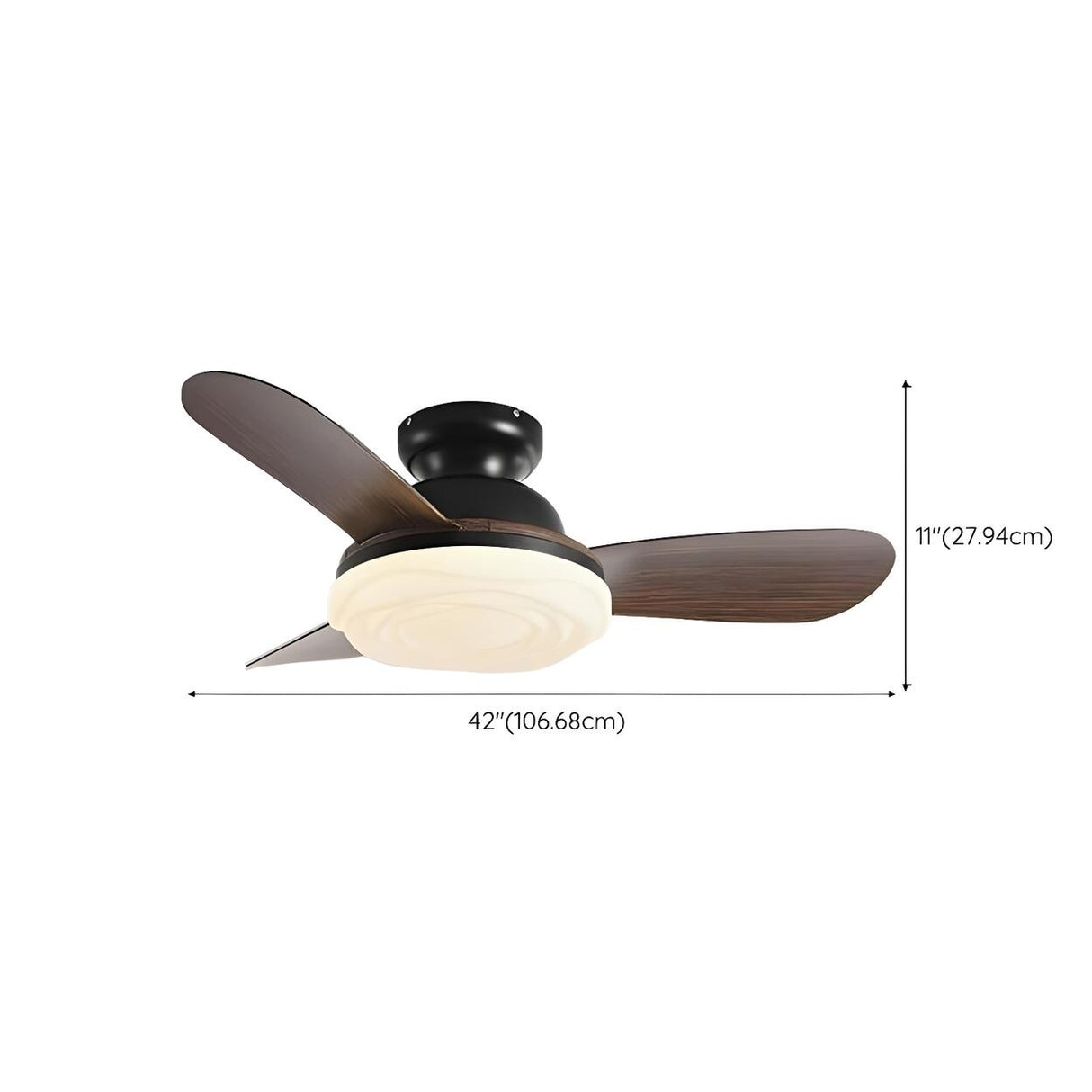 Modern Flush Mount Remote Wood Ceiling Fan with Light 