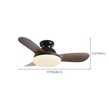 Modern Flush Mount Remote Wood Ceiling Fan with Light #size