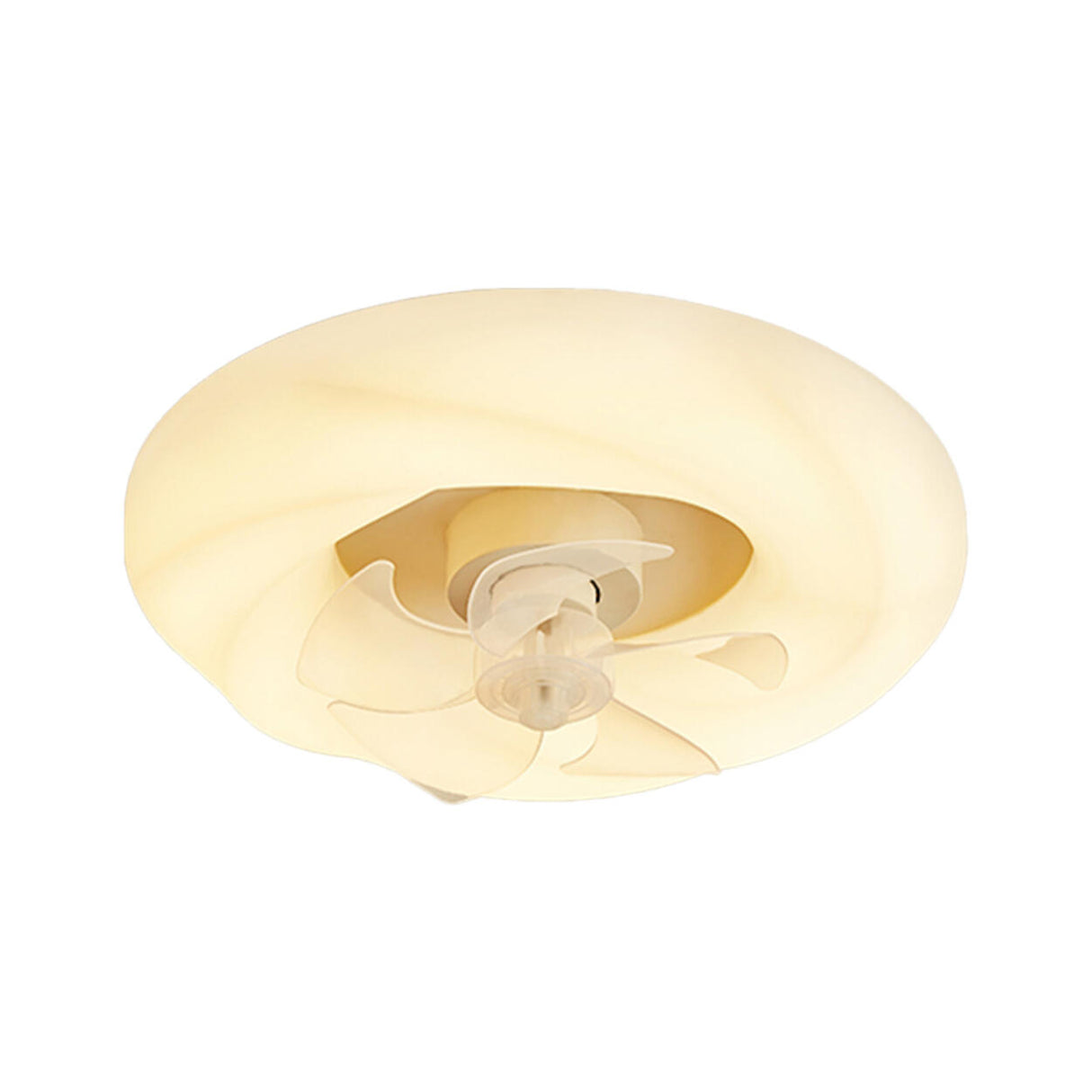 Modern Flush Mount White Cloud Ceiling Fan with Light Image - 5