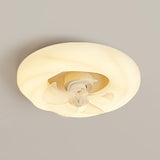 Modern Flush Mount White Cloud Ceiling Fan with Light Image - 7