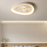 Modern Flush Mounted Ring Ceiling Fan with LED Light Image - 3