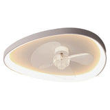 Modern Flush Mounted Ring Ceiling Fan with LED Light Image - 5