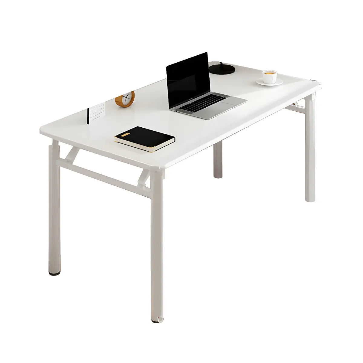 Modern Foldable Rectangular Wood H-Shape Writing Desk Image - 14