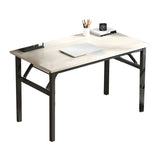 Modern Foldable Rectangular Wood H-Shape Writing Desk Image - 25