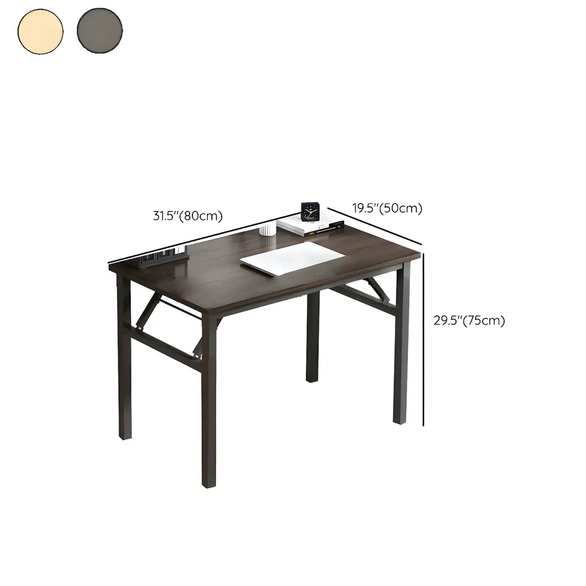 Modern Foldable Rectangular Wood H-Shape Writing Desk Image - 29