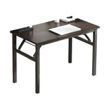 Modern Foldable Rectangular Wood H-Shape Writing Desk Image - 3