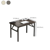 Modern Foldable Rectangular Wood H-Shape Writing Desk Image - 30