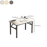 Modern Foldable Rectangular Wood H-Shape Writing Desk Image - 32