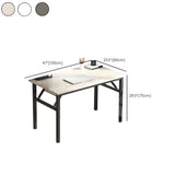 Modern Foldable Rectangular Wood H-Shape Writing Desk Image - 34