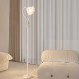 Modern Fresh Pink Floral Metal LED Floor Lamp Image - 19