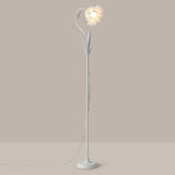 Modern Fresh Pink Floral Metal LED Floor Lamp Image - 3