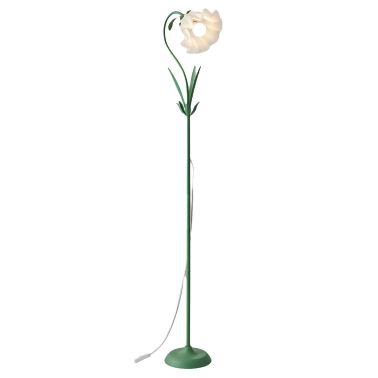 Modern Fresh Pink Floral Metal LED Floor Lamp Image - 8