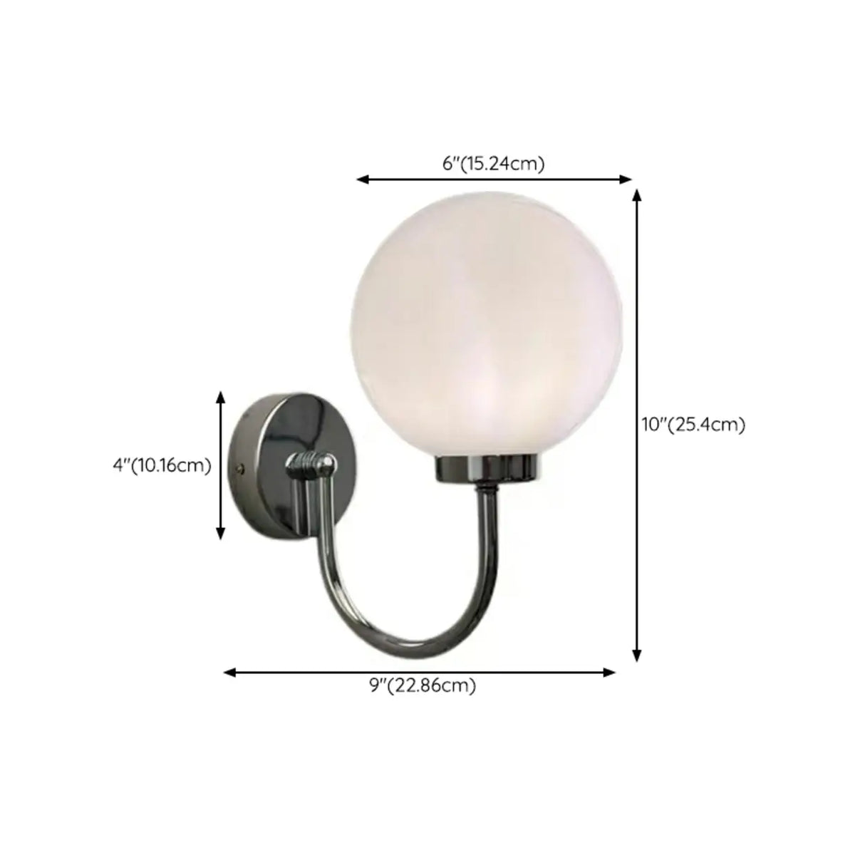 Modern Frosted Glass Chrome Globe LED Wall Sconce 