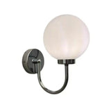 Modern Frosted Glass Chrome Globe LED Wall Sconce Image - 5